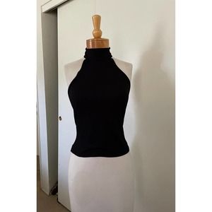 Charles Chang Lima s halter black top EUC